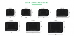 Plastic food take-out box black sushi packaging