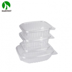 HC-16 16 Oz PET Plastic Disposable Lid-Hinged Clamshell Container