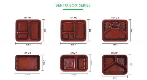 HA 01/Plastic Bento Box 3-Compartment - Hordex Enterprises