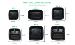 6 Inch Square Hot Food To Go PP Container