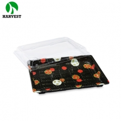 Harvest HP-11 Disposable Plastic Large Sushi Food Container Tray