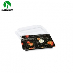 一次性印花寿司盒日式拼盘寿司托盘环保塑料带盖打包盒