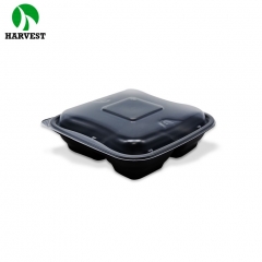 8 Inch 3 Compartments Square Hot Food To Go PP Container