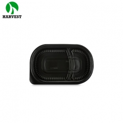 To Go Disposable 2 Compartments Plastic Food Containers For Catering Packaging