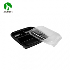 8 Inch 3 Compartments Square Hot Food To Go PP Container