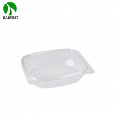 HC-32 32 Oz PET RPET Plastic Disposable Lid-Hinged Clamshell Container