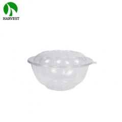 Takeaway disposable plastic clear to go 24oz salad bowl with lid