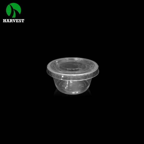 PS Plastic disposable 3.25 oz salad dressing container
