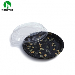 Plastic round box food tray packaging with compartments