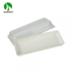 PR-02 一次性食品包装透明盖寿司盒白色摺紙盒