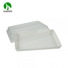 Harvest PR-09 Disposable Cardboard Paper Sushi Tray With Plastic Lid