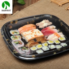 寿司盒托盘一次性日式塑料印花外带寿司盒外卖餐盒