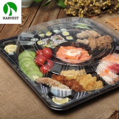 Large Square Plastic Serving Compartment Disposable Food Tray