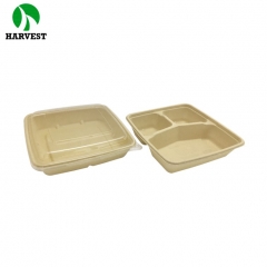 1000Ml 32Oz Square 2 Compartment Disposable Food Container For Restaurant