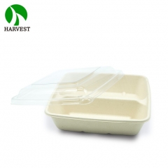 1000Ml 32Oz Square 2 Compartment Disposable Food Container For Restaurant