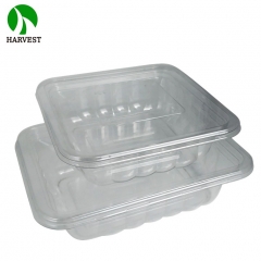 16 Oz Recyclable Transparent Rectangle PET Deli Container With Inserted Tray