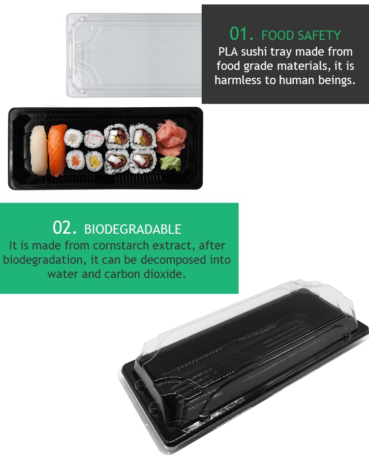 Harvest Eco-friendly Sustainable Biodegradable PLA Sushi Containers