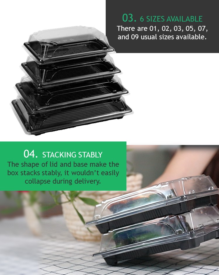 Harvest Eco-friendly Sustainable Biodegradable PLA Sushi Containers