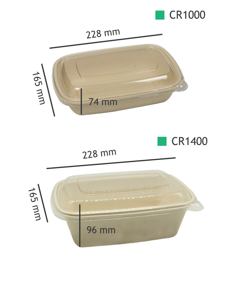 Harvest Food Packaging  CR Rectangle Series Biodegradable Food Container,  Compostable Food Container, Sustainable Food Packaging