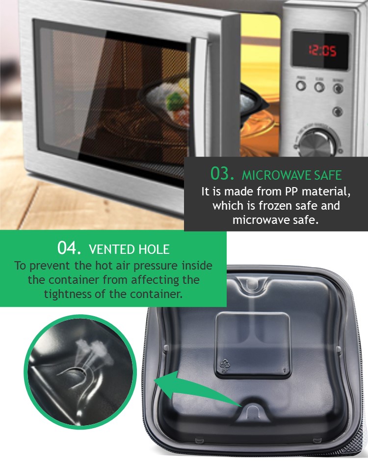 it is made from Polypropylene (PP) material, it is microwave safe. It is convenient for you to reheat food by microwave before eating.