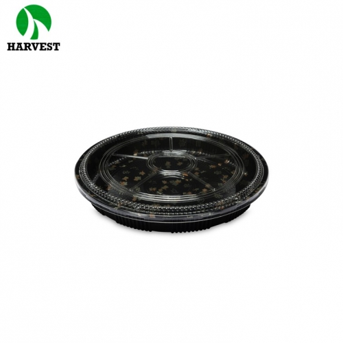 Harvest PET-64 13.5 Inch RPET PET Eco-friendly Round Party Tray
