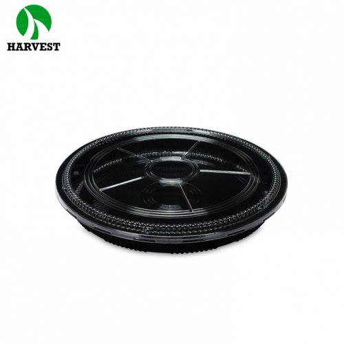 Harvest PET-65 15 Inch RPET PET Eco-friendly Round Party Tray