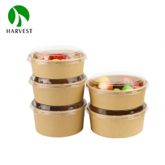 Round Kraft Paper Food Bowl with Lid - KR Round Series