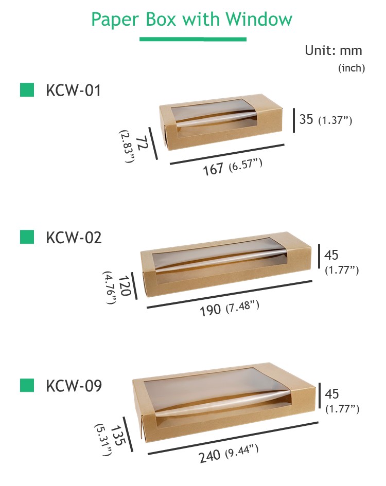 kraft paper box with window, kraft box for food, paper box for food