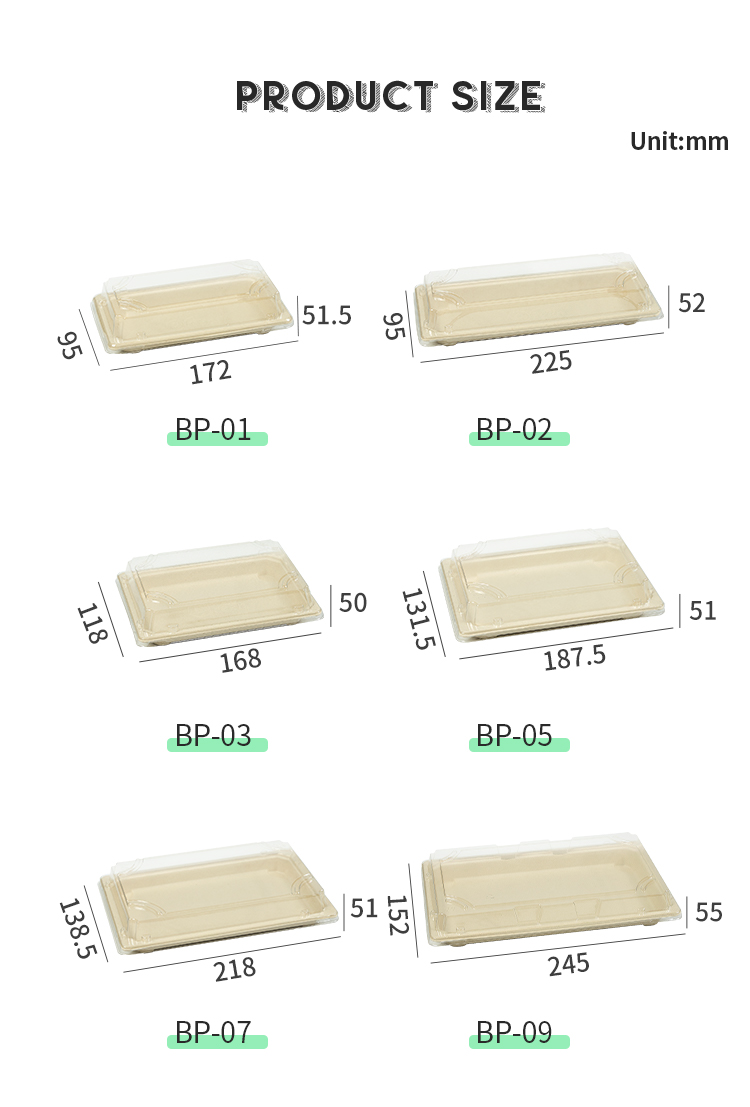 Harvest EG-1.5 Biodegradable Compostable Fiber Pulp To Go Sushi Box