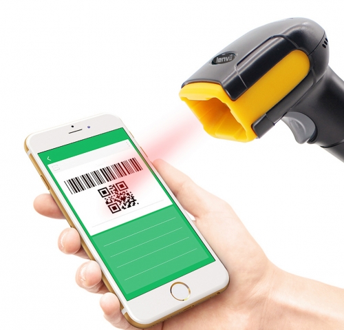 LENVII 2D Barcode Scanner Handheld Wired USB Barcode Reader Support 1D 2D QR-Code Scanning Induction Recognition Speed Fast Suitable Shop Warehouse St