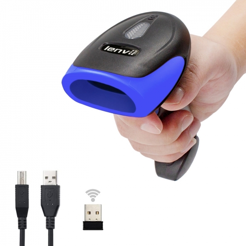 LENVII CW100 Bluetooth Barcode Scanner 1D Wireless Bar Code Reader USB Bar Code Scanner Compatible with Smart Phone, Tablet, PC for Store, Supermarket, Warehouse