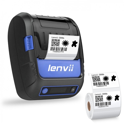 2in/58mm Portable Mobile Industrial Anti-fall Thermal Label and Receipt Printer,  USB Bluetooth 4.0  with Rechargeable Battery| LENVII LV-288B