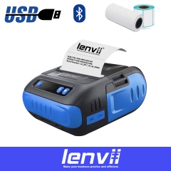 LENVII LV-378B 80MM Bluetooth Thermal Label Printer 3 Inch Barcode Printer Mini Receipt Printer 2 in 1 Printer Compatible with Android/iOS System
