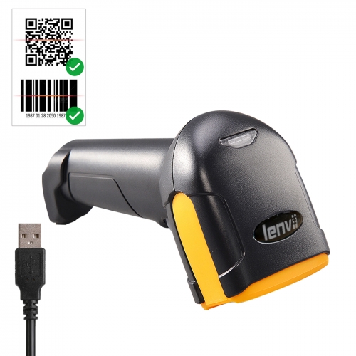 LENVII F510 1D/2D/QR-code Handheld Barcode Reader Female boss's favorite(Yellow)