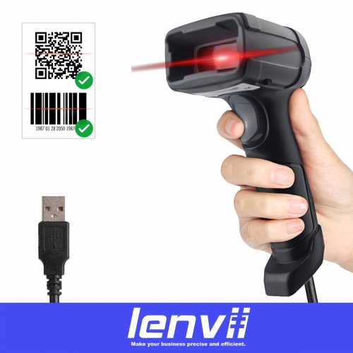 LENVII F510 1D/2D/QR-code Handheld Barcode Scanner Best-selling Barcode Reader (Black)