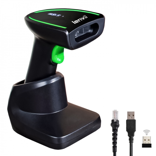 LENVII CW770 1D/2D/QR-Code Barcode Scanner with LED Monitor USB Wireless Bluetooth 3in 1 Connecttion High Quality Barcode Reader