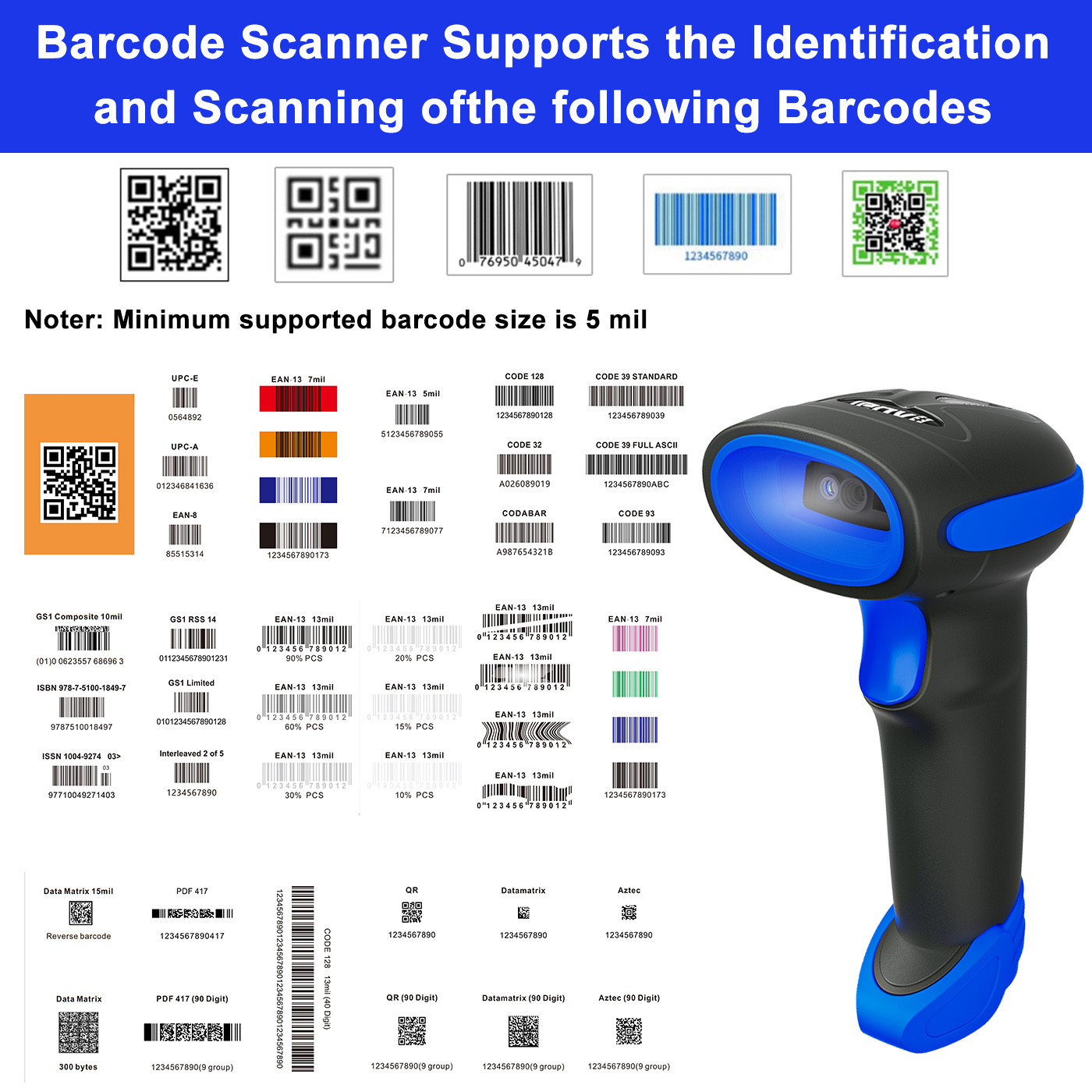 Handheld wireless barcode scanner
