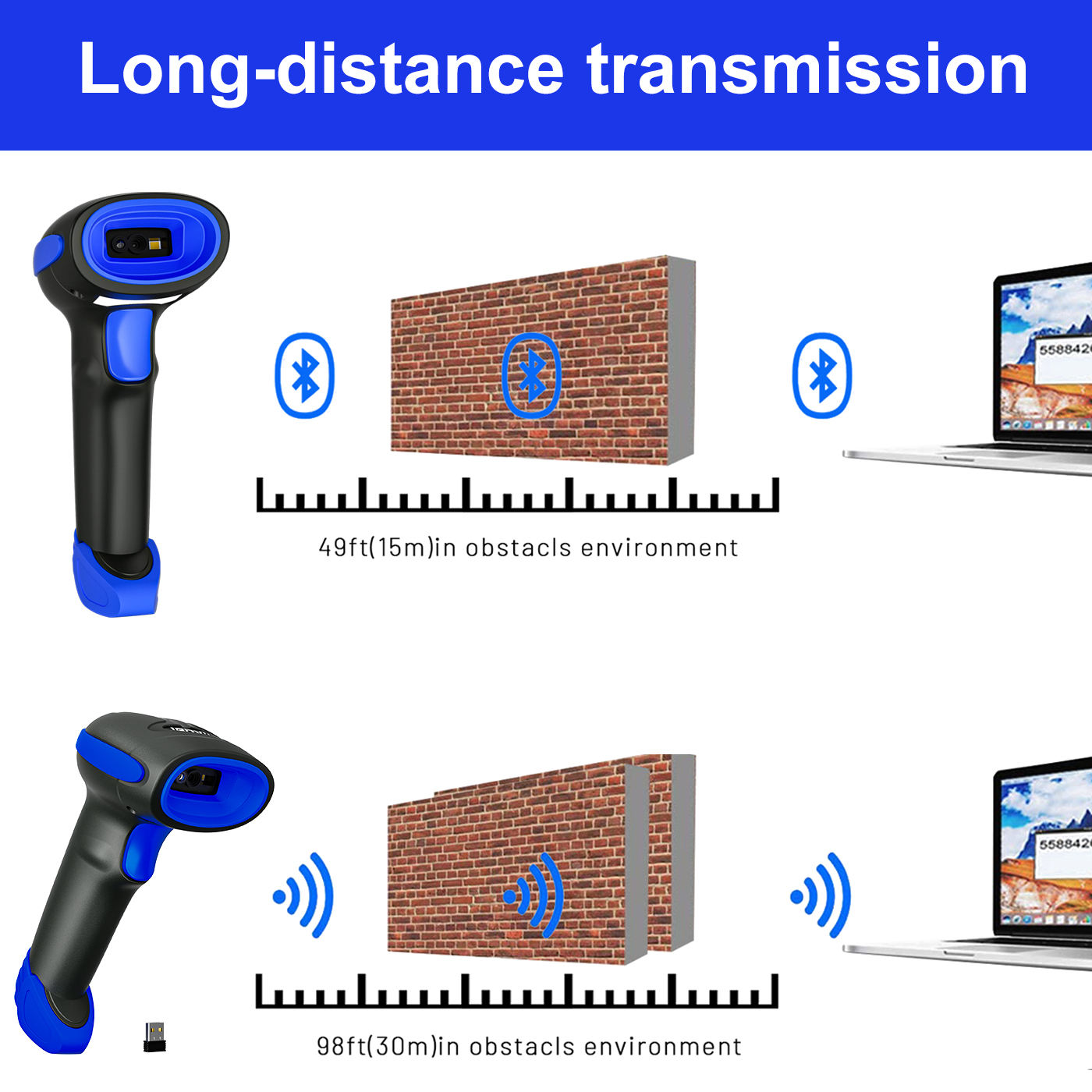 Wireless barcode scanner with wireless charging