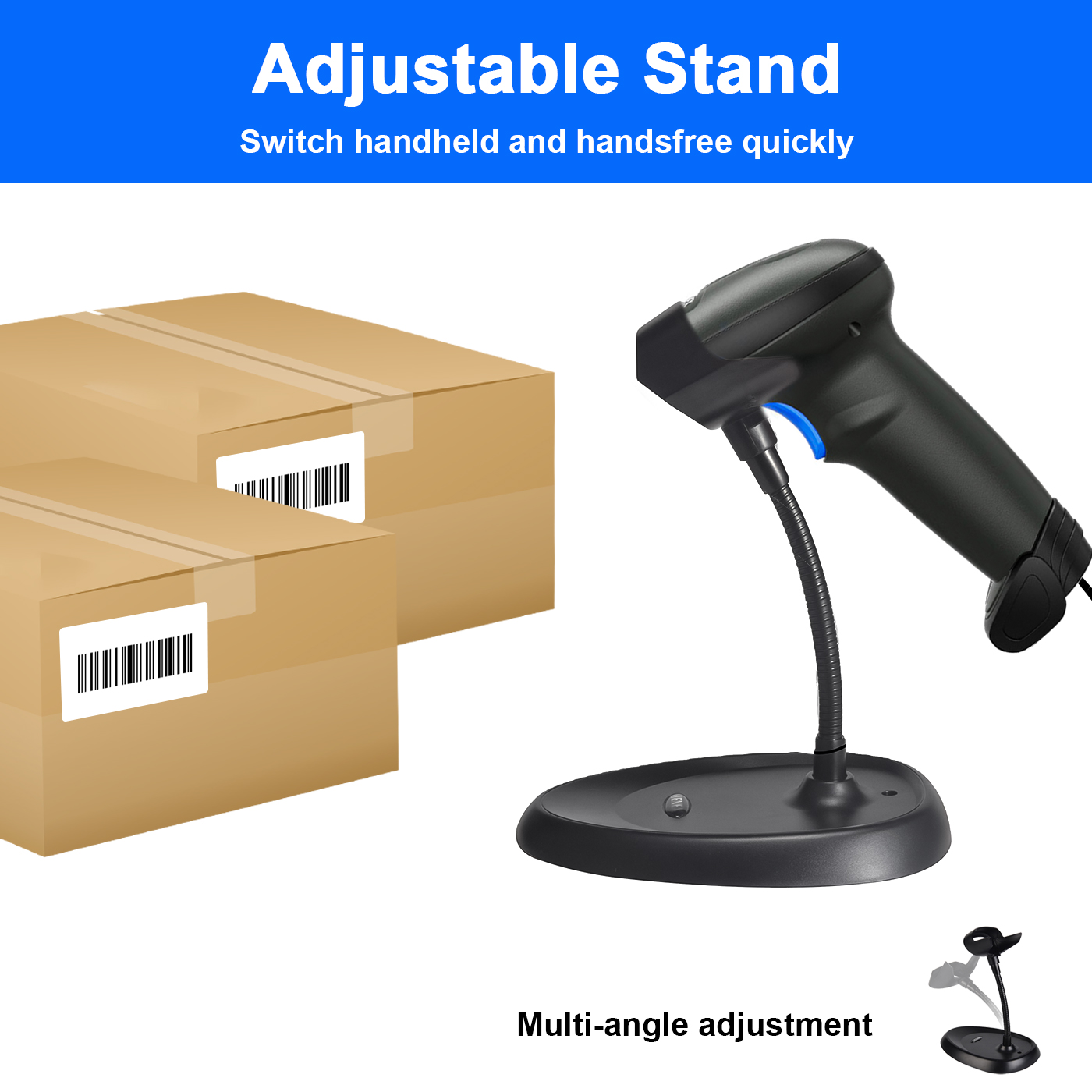 Wireless barcode scanner for point of sale