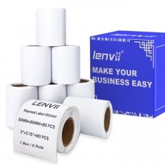 50mm×80mm×80pages/roll/640 pages/box Three-proof thermal label paper, no carbon ribbon required (2"×3.15"×80pages), roll, core ⌀25mm, suitable for 2-3-4 inch portable Thermal barcode label printer, 2-3-4 inch thermal label barcode printer, waterproof, oil-proof, high temperature resistant. Tearable, strong adhesive, long writing retention time, suitable for supermarket labels, clothing labels, FBA labels, medical labels, MRP labels, barcode scale labels and other product labels.