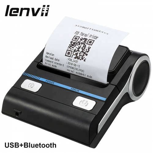 LENVII LV-388B 3IN/80MM Portable Thermal Receipt Printer Bluetooth Receipt Thermal Printer Mobile Printer Suitable for Any Place
