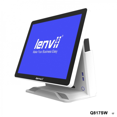 LENVII Q817SW POS Terminal 17in+LED Display Square Touch Monitor(I3+4GB+64GB SSD+WIFI/BLUETOOTH) white
