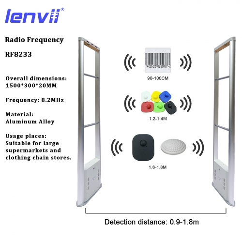 LENVII RF8223 8.2MHZ Acrylic Metal Security System, 1T1R