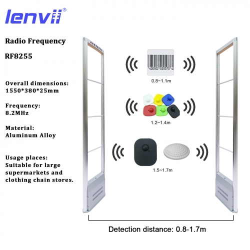 LENVII RF8255 8.2MHZ Acrylic Metal Security System, 1T1R