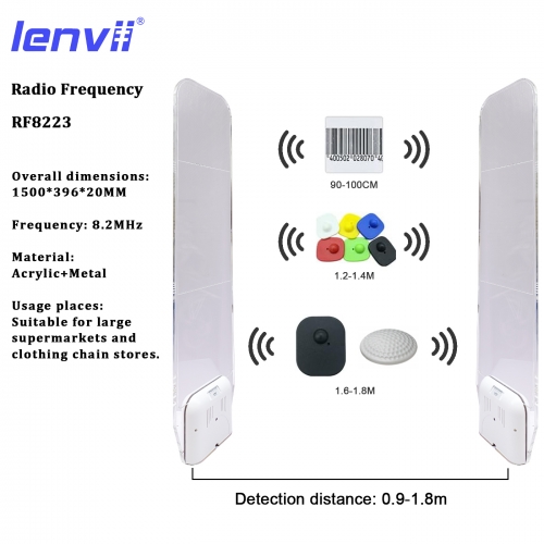 LENVII RF8223 8.2MHZ Acrylic Metal Security System, 1T1R