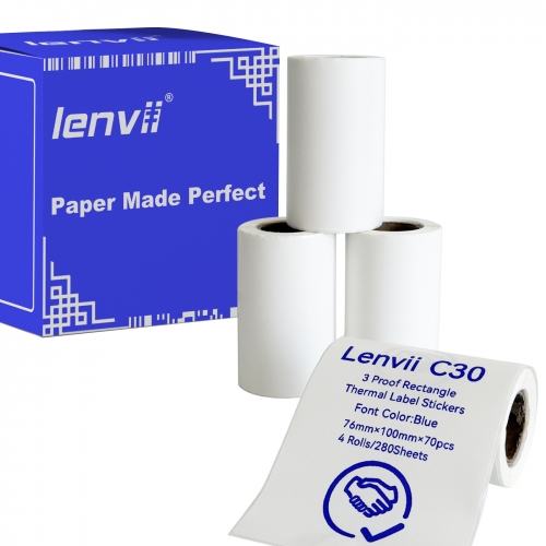 3Proof Thermal Label Paper Blue Font no need Ribbon