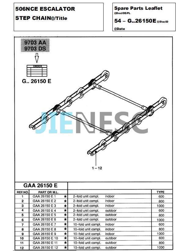 506 Escalator Step Chain