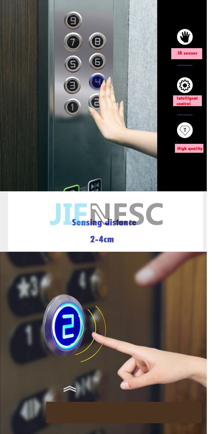 Touchless elevator button