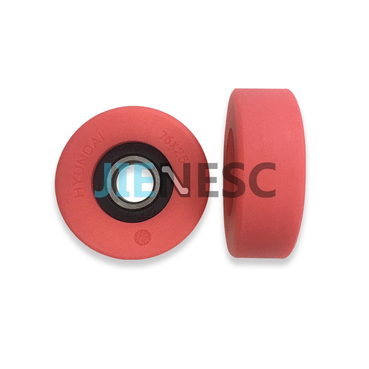 76*25mm 6204 Red escalator step chain roller for 