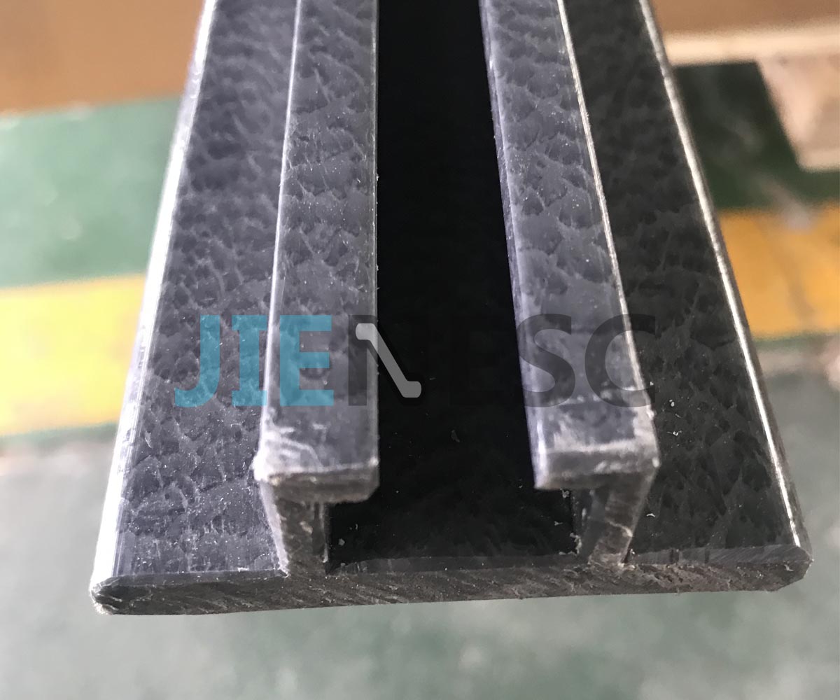 Black escalator handrail guide rail for 